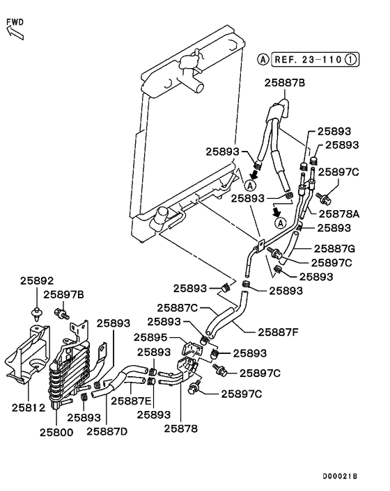 A/t oil cooler & tube