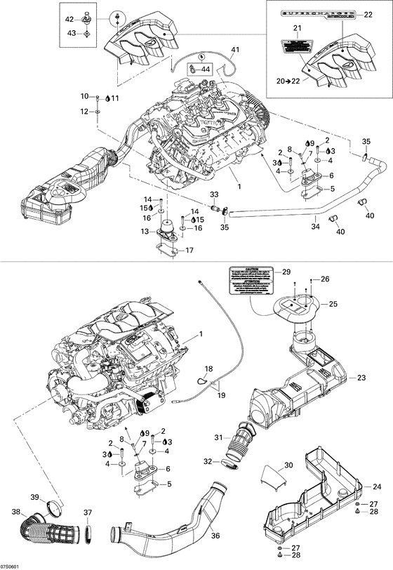 01- engine and air intake silencer