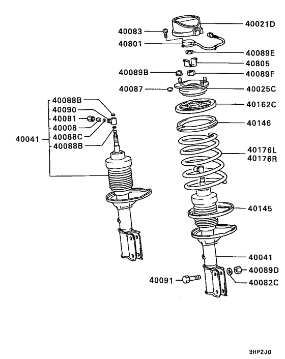 Front susp strut & spring