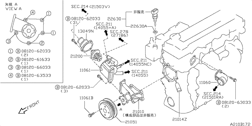 Water pump, cooling fan & thermostat