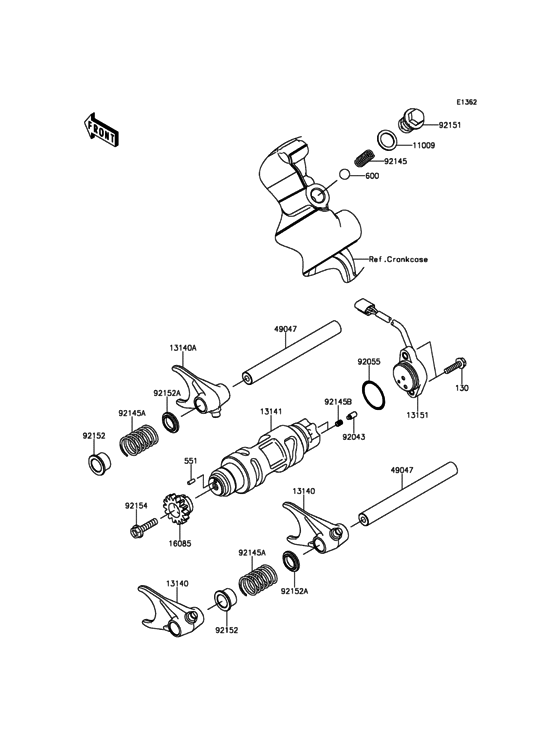 Gear Change Drum/Shift Fork(s)