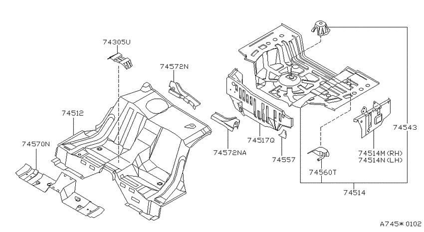 Floor panel (rear)