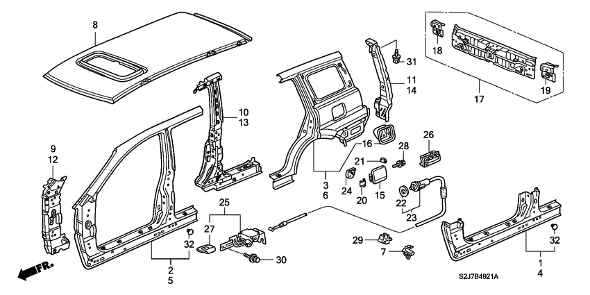 Outer panels/roof panel