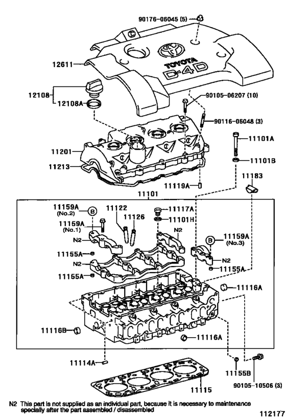 Cylinder Head for 2001 - 2004 Toyota COROLLA VERSO CDE120 | Europe ...