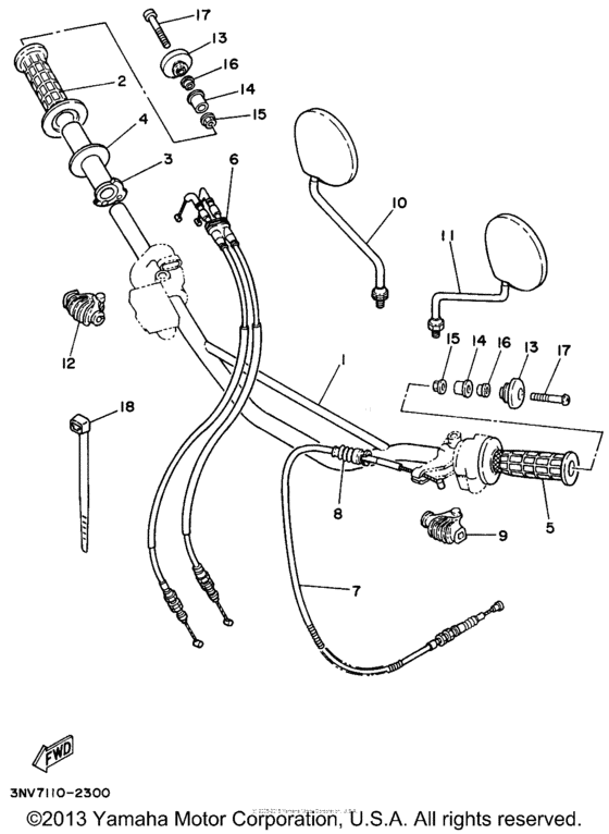 Steering handle - cable