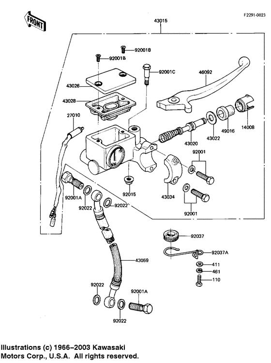 Front master cylinder
