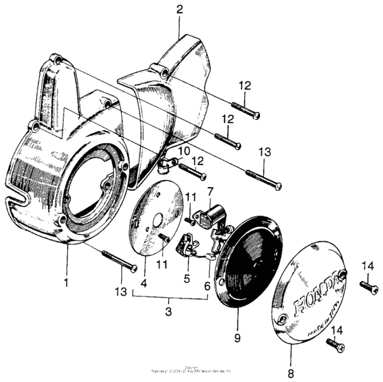 Left crankcase cover + points
