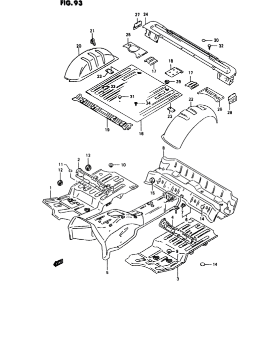 Floor panel for - Suzuki SAMURAI SJ413 | Africa sales region, , 3818032 ...