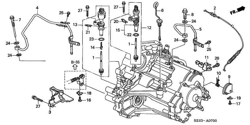 Atf pipe/speed sensor