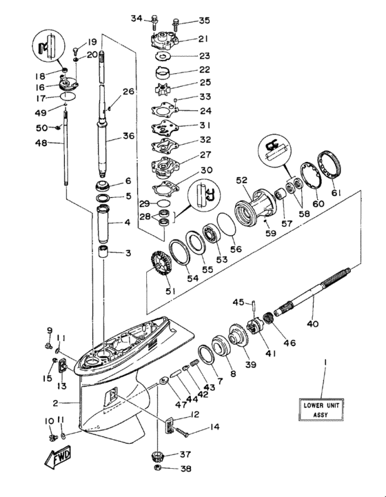 Lower casing drive