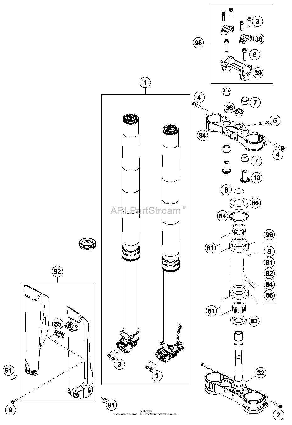 Front Fork, Triple Clamp