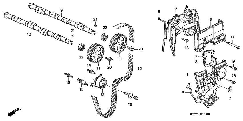 Camshaft/timing belt