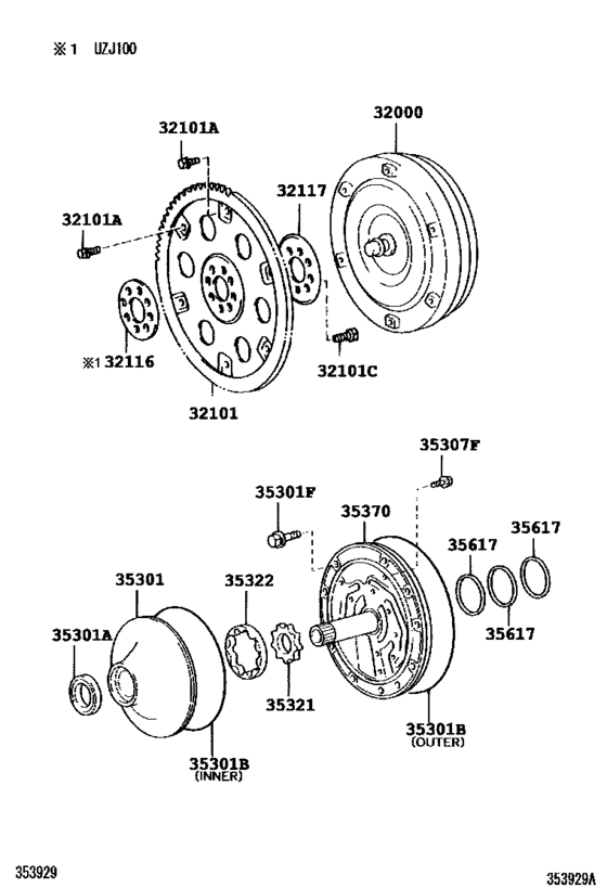 Torque Converter, Front Oil Pump & Chain (Atm)