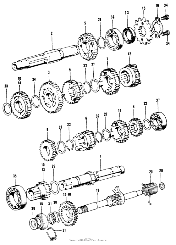 Transmission + kick starter