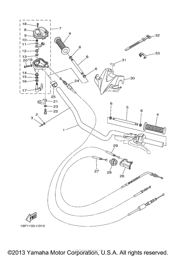 Steering handle & cable