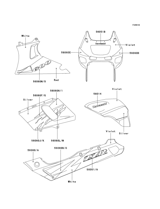 Decals(violet/silver)(zx600-e2)