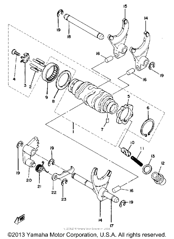 Shift cam-fork