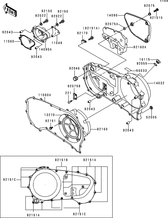 Right engine cover(s)