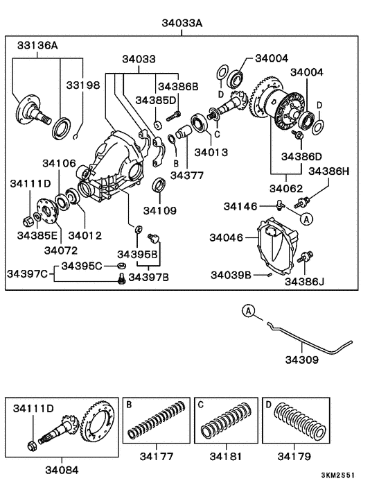 Rear axle differential
