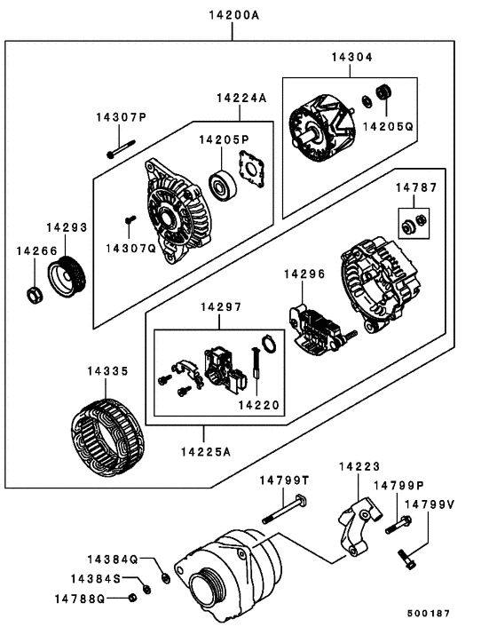 Alternator & vacuum pump