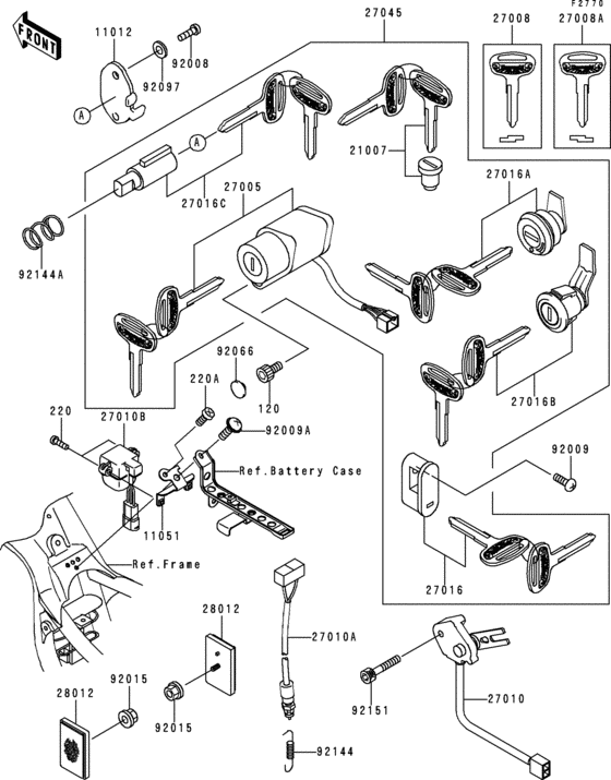 Ignition switch/locks/reflectors
