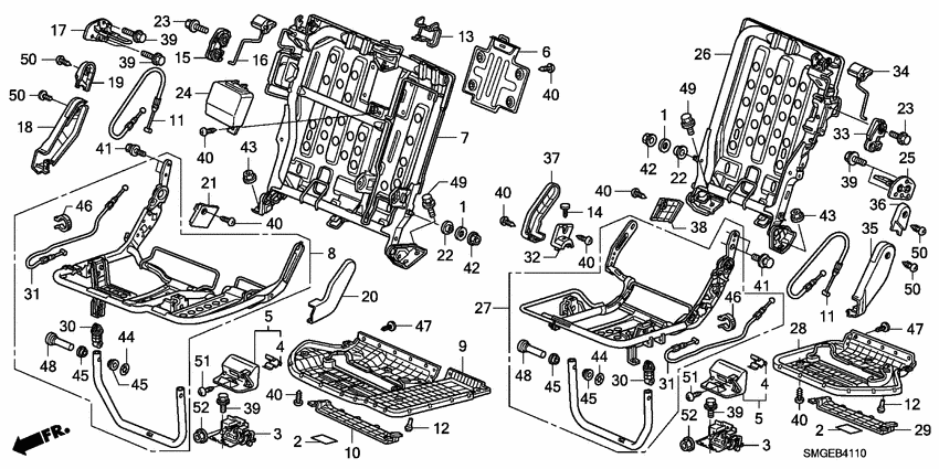 Rear seat components