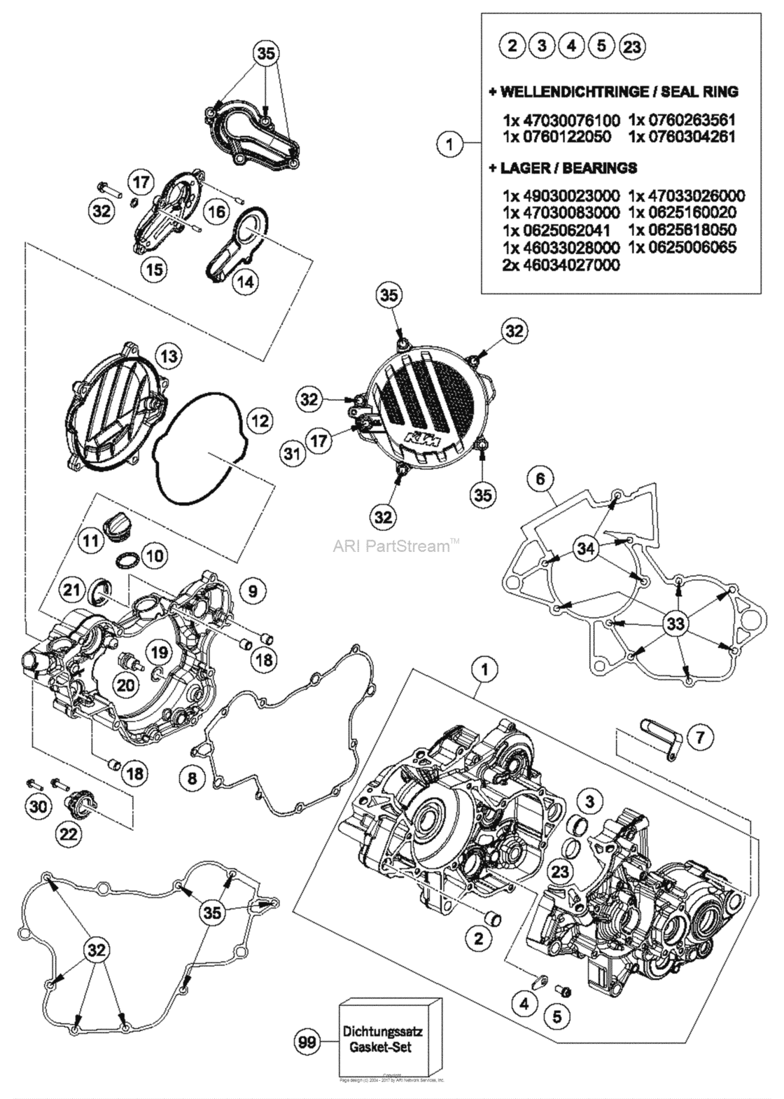 Engine Case для KTM 85, год: 2018. OEM запчасти - Мегазип (регион продаж -  US/EU, ,18108217-940779)