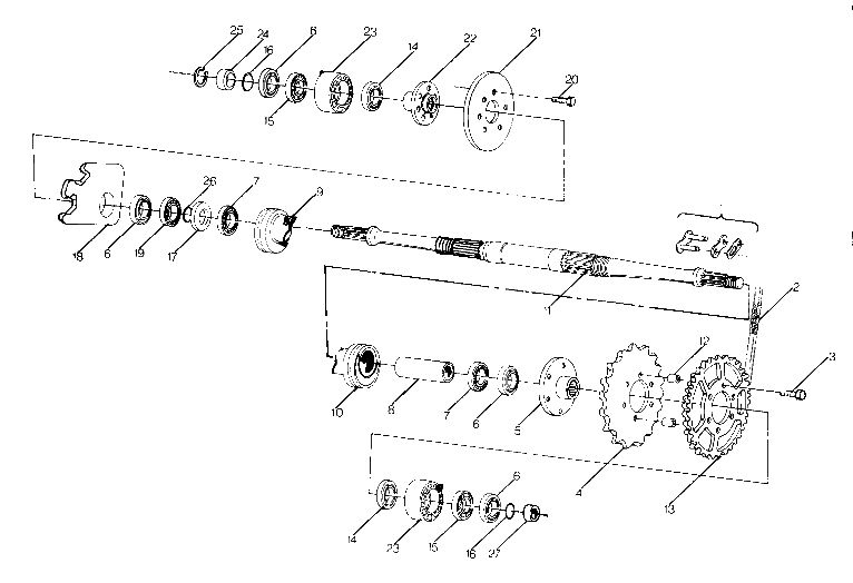 Middle drive assembly