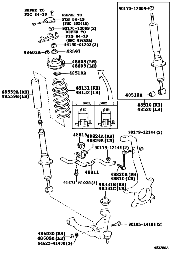 Front Spring & Shock Absorber for 2002 - 2009 Toyota LAND CRUISER PRADO ...