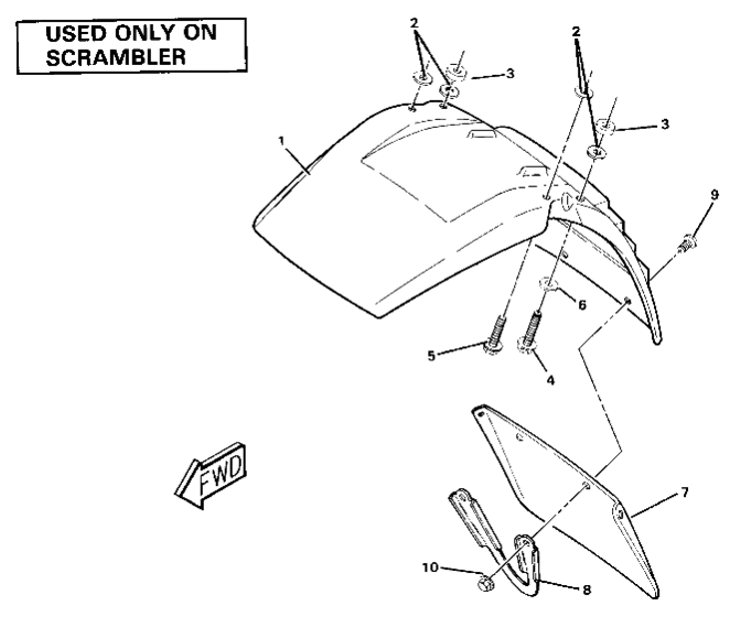 Front fender-scrambler.