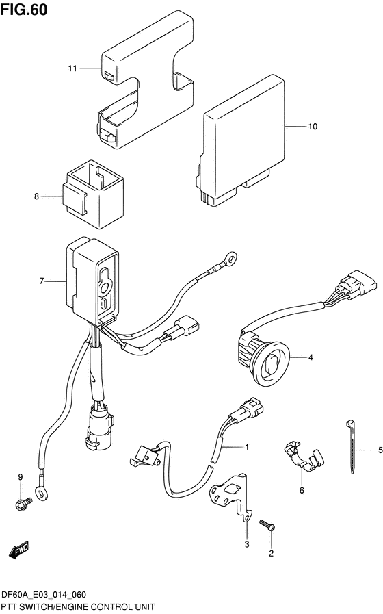 Ptt switch/engine control unit