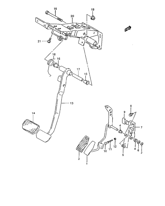 Pedal and pedal bracket