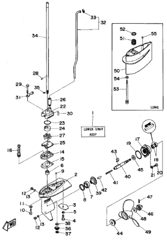 Lower casing drive