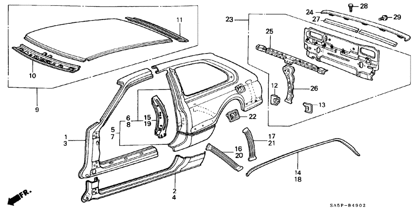 Body structure components