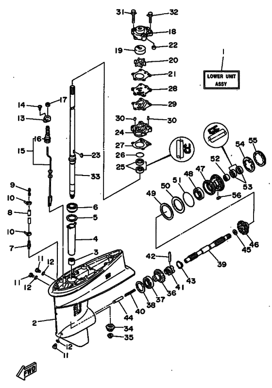 Lower casing & drive