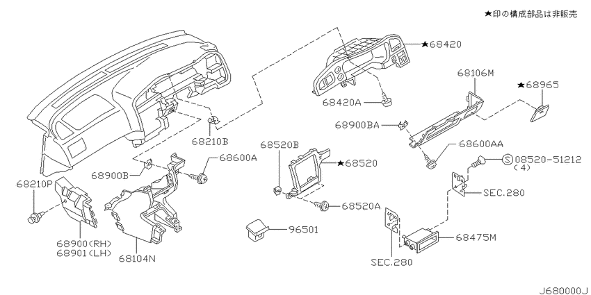Instrument panel, pad & cluster lid