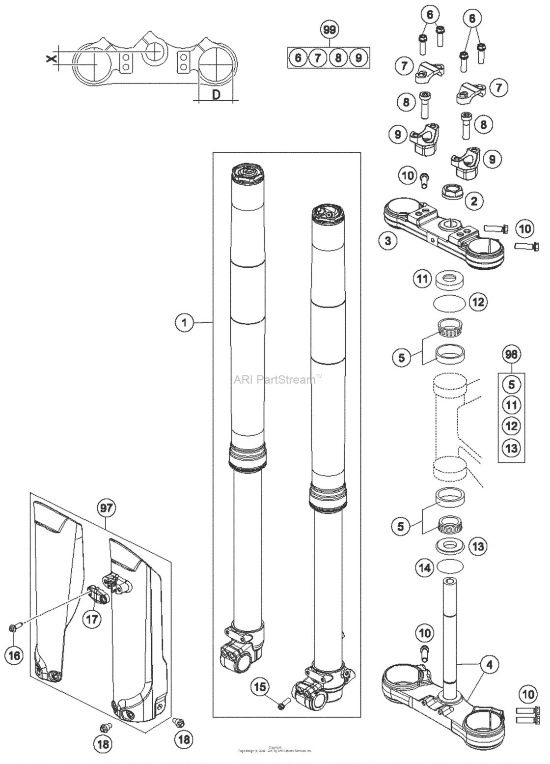 Front Fork, Triple Clamp