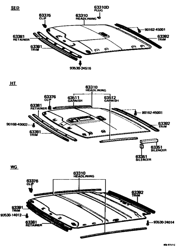 Roof Headlining & Silencer Pad