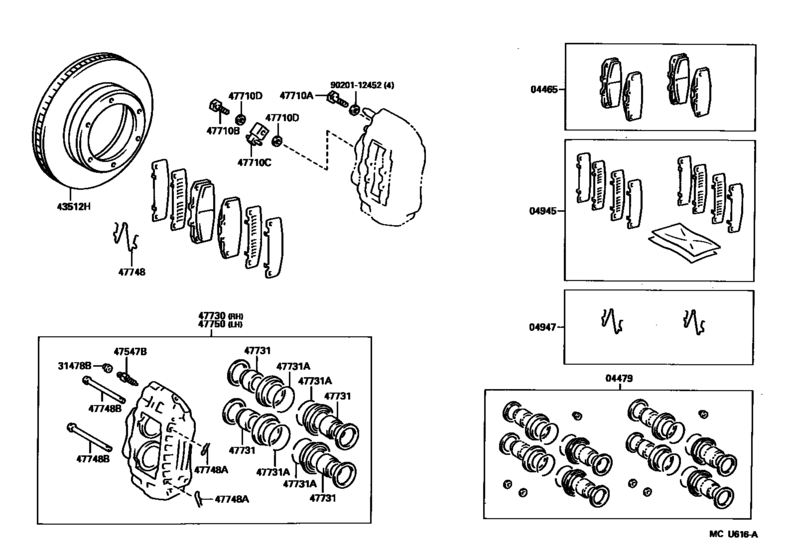 Front Disc Brake Caliper & Dust Cover