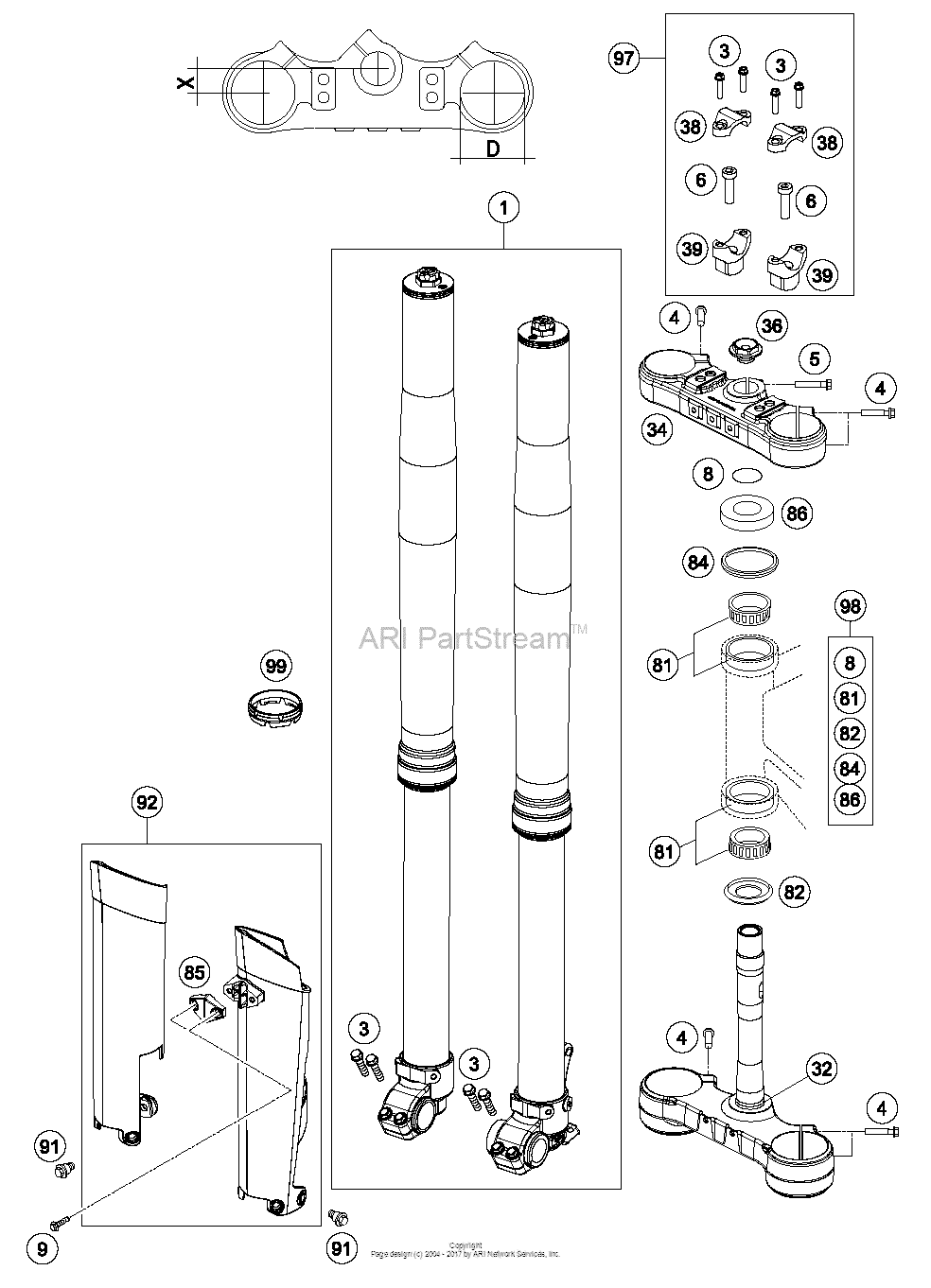 Front Fork, Triple Clamp