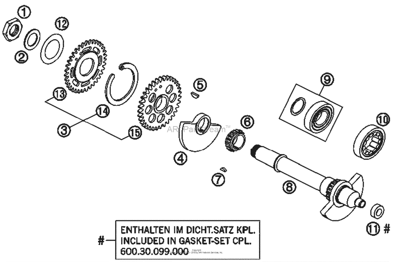 Balancer Shaft для KTM 950, год: 2006. OEM запчасти - Мегазип (регион  продаж - US/EU, ,18108869-940813)