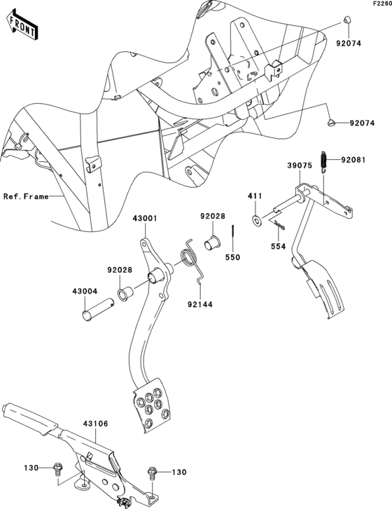 Brake pedal/throttle lever