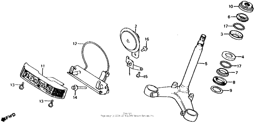 Steering stem + horn