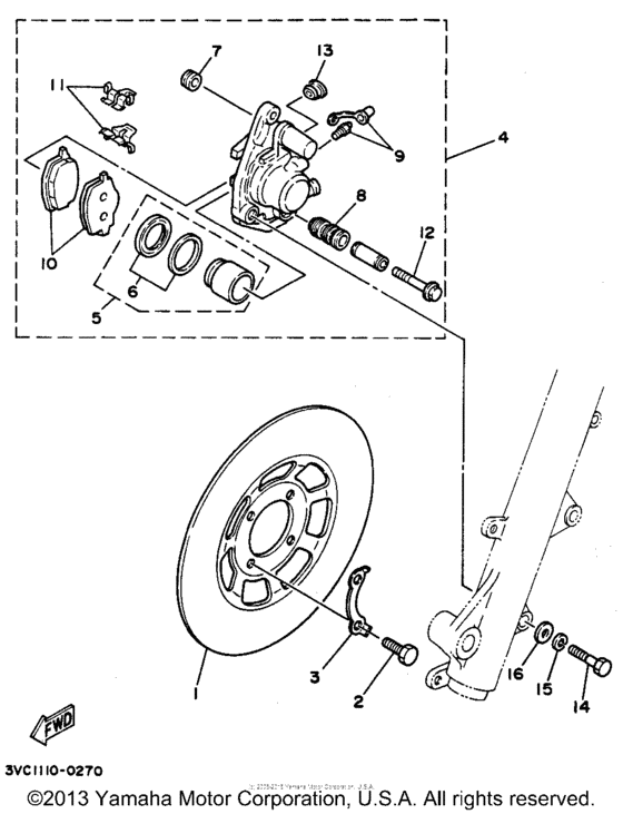 Front brake caliper