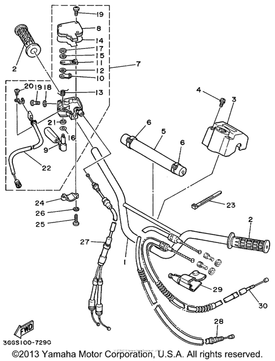 Steering handle - cable