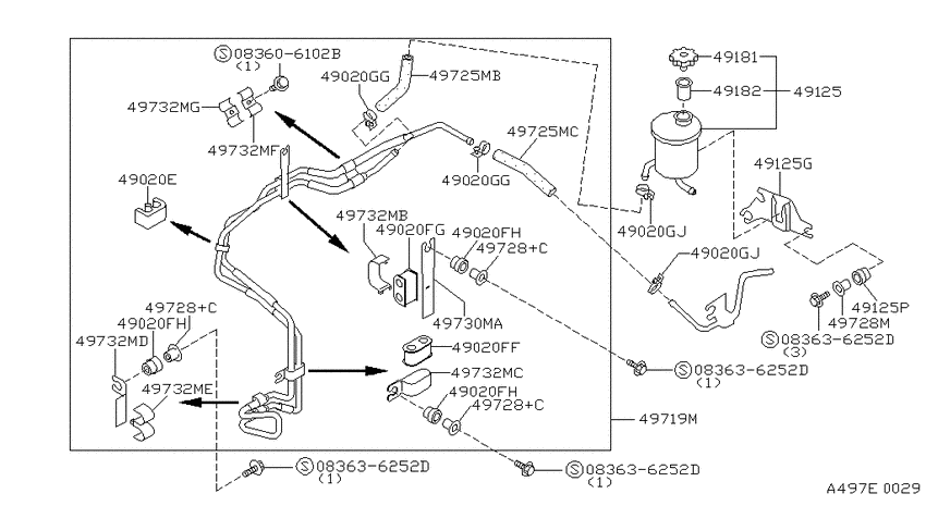 Power steering piping
