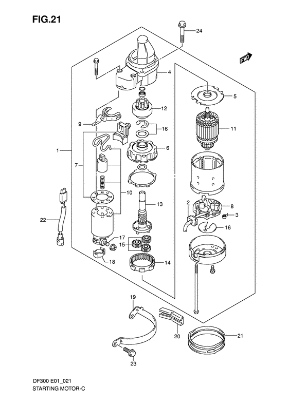 Starting motor