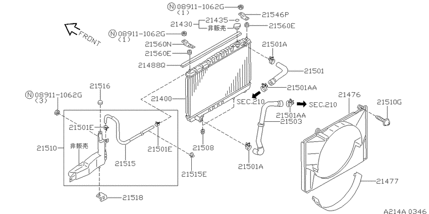 Radiator, shroud & fitting
