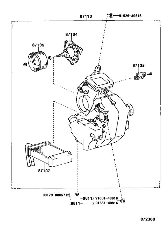 Heating & Air Conditioning - Heater Unit & Blower