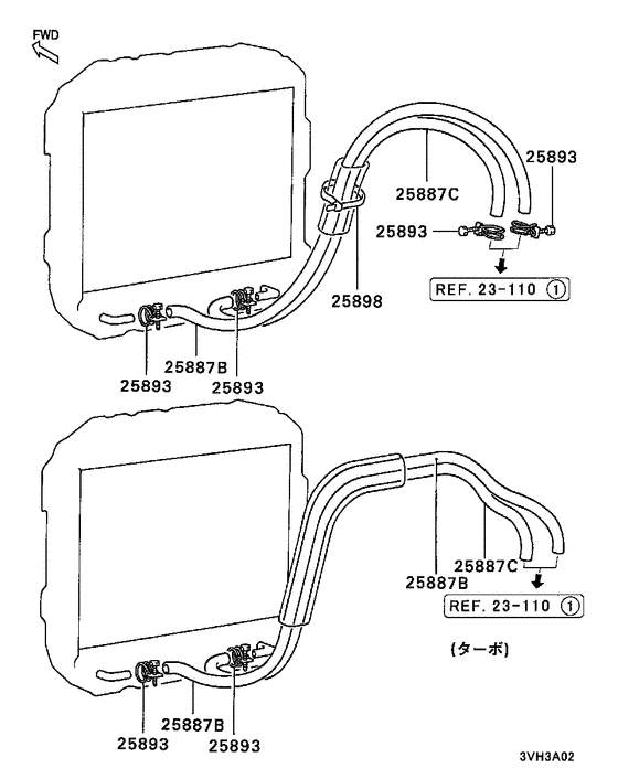 A/t oil cooler & tube